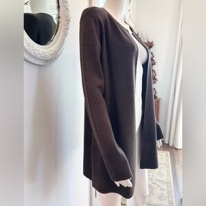 Eileen Fisher 100% Wool Open Front Sweater Jacket XS